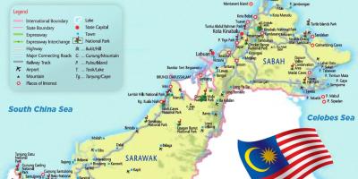 Map of east malaysia