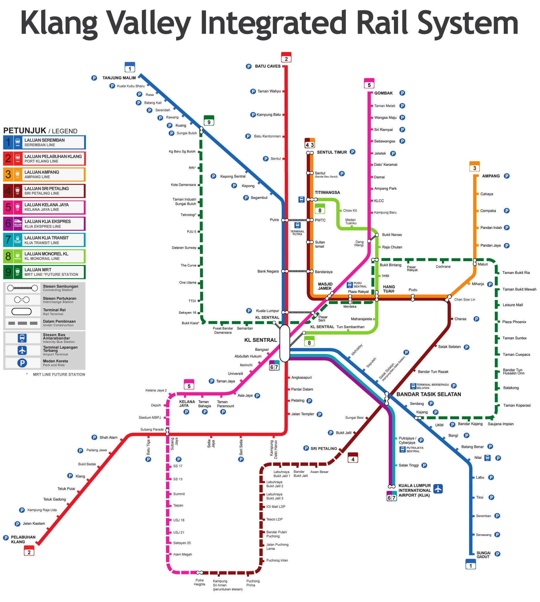 Lrt map malaysia - Lrt line map malaysia (South-Eastern Asia - Asia)