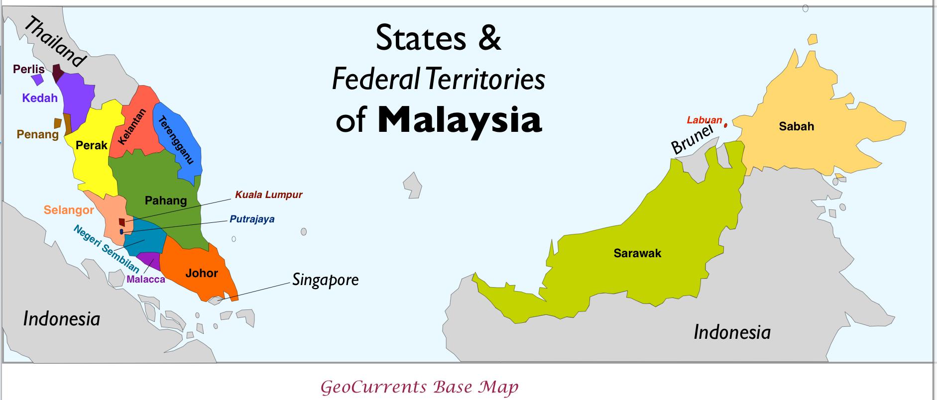 Малайзия регион. Малайзия карта административное деление. Штаты Малайзии на карте. Административное деление Малайзии. Малайзия субъекты карта.