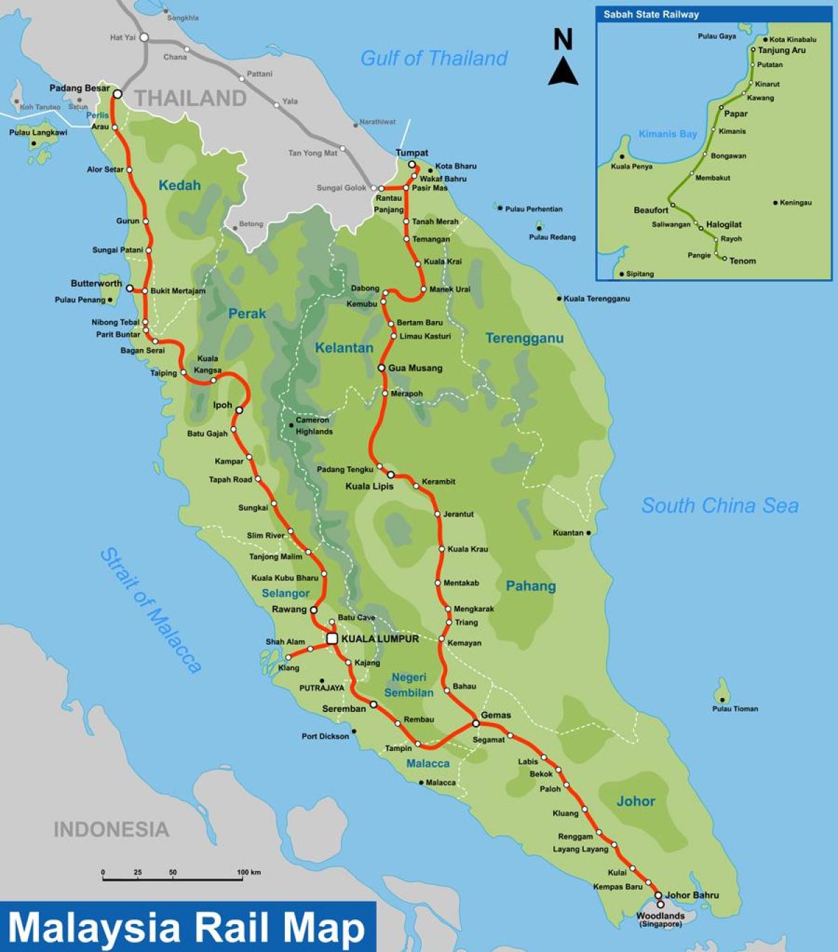 Ktm train malaysia map - Ktm station map malaysia (South-Eastern Asia