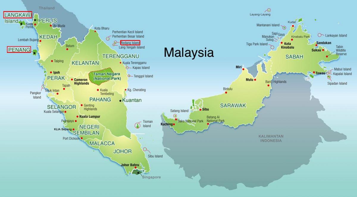 map of malaysia beach resorts