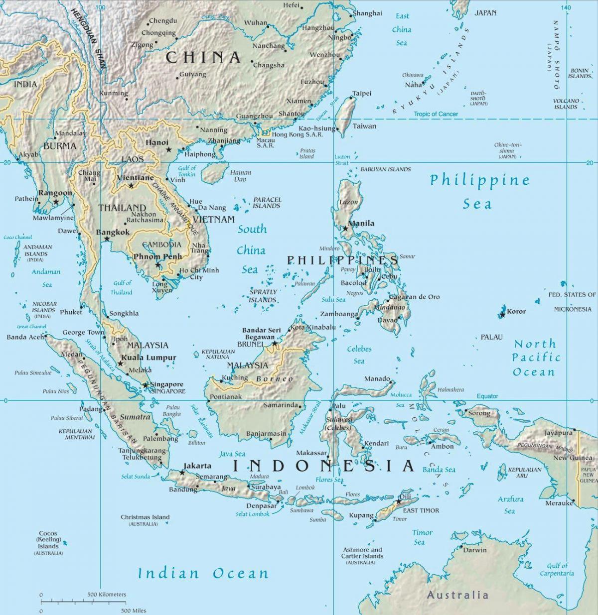 map of malaysia and surrounding countries