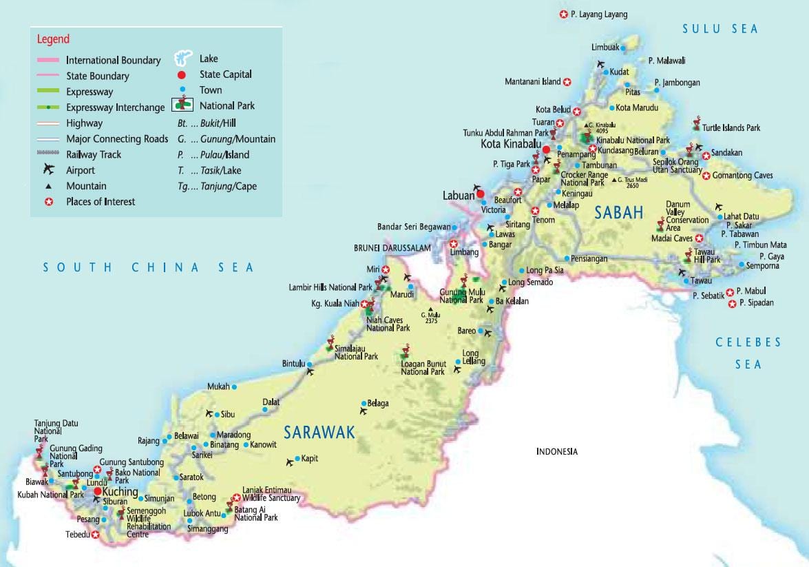 map of malaysia national parks