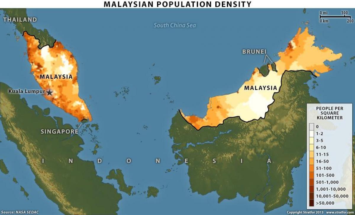 malaysian population density map