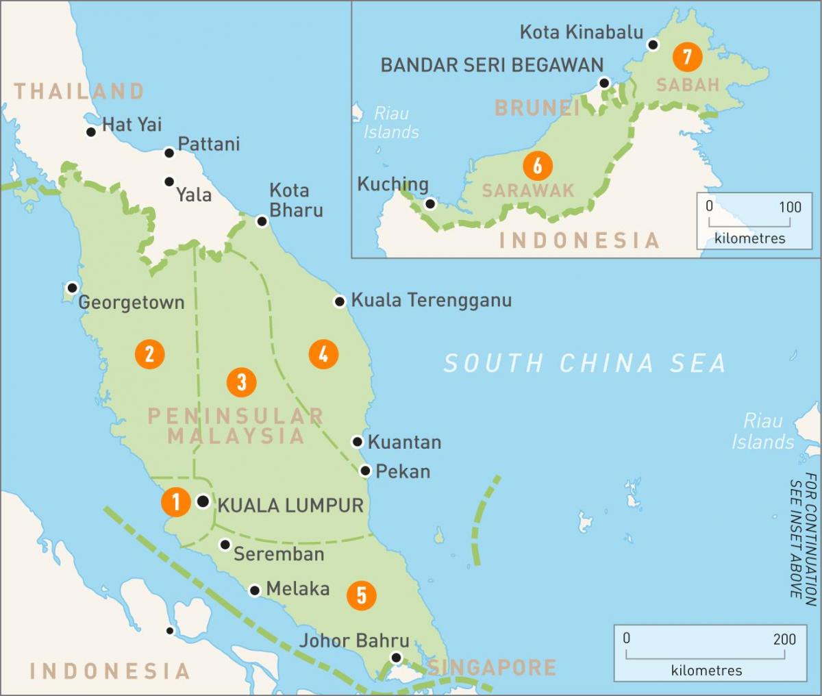 malaysia regions map