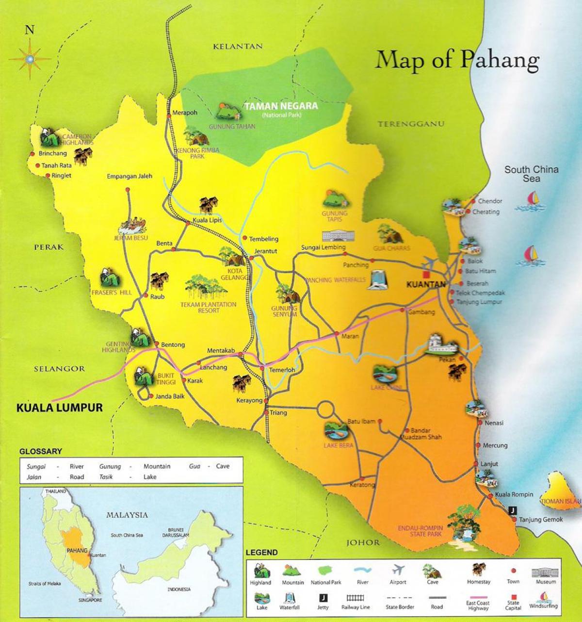 map of pahang state malaysia