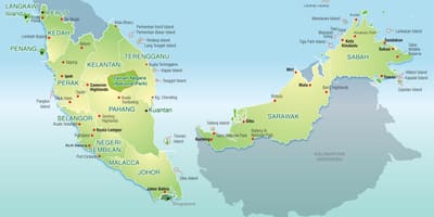 Map of malaysia mountains