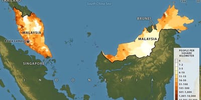 Malaysian population density map