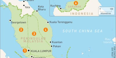 Malaysia regions map