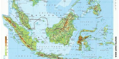 Map of malaysia topographic