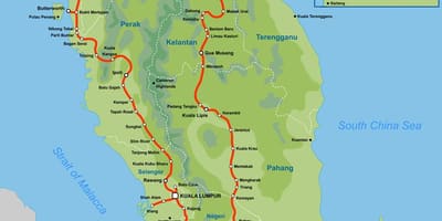 Malaysia train map 2016